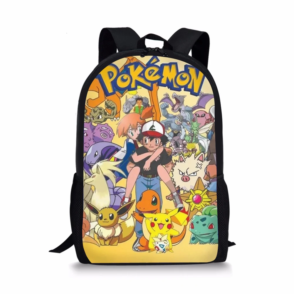 

HaoYun Children's Backpack Pokemon Print Pattern Students School Bags Cartoon Animal Print Teenagers Book-Bag Mochila Travel Bag