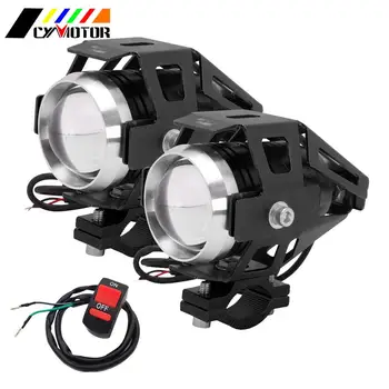 

Motorcycle Universal 2PCS Auxiliary Headlights Bulbs Lamp U5 LED Spotlight Accessories 12V 125W FitMoto Head Lights Waterproof