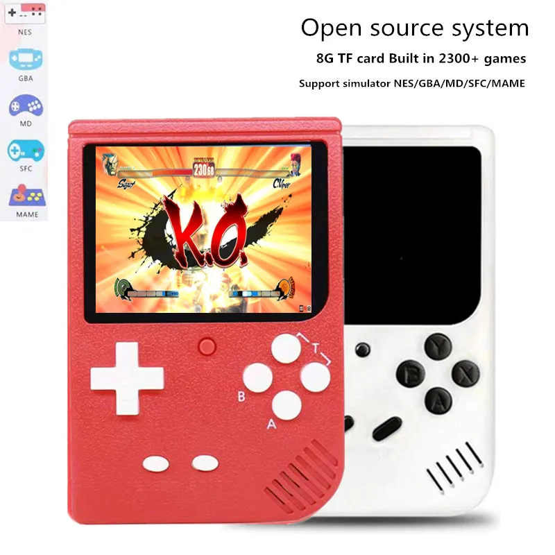 

2019 version 3.0 inch Handheld Game Console 8G TF Card built in 2300+ games support GBA/MAME/MD/SFC/NES Handheld game player