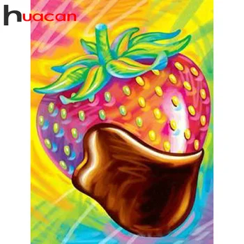 

Huacan Diamond Painting Fruit Mosaic Strawberry Embroidery Cartoon Decorations For Home Handmade Gift