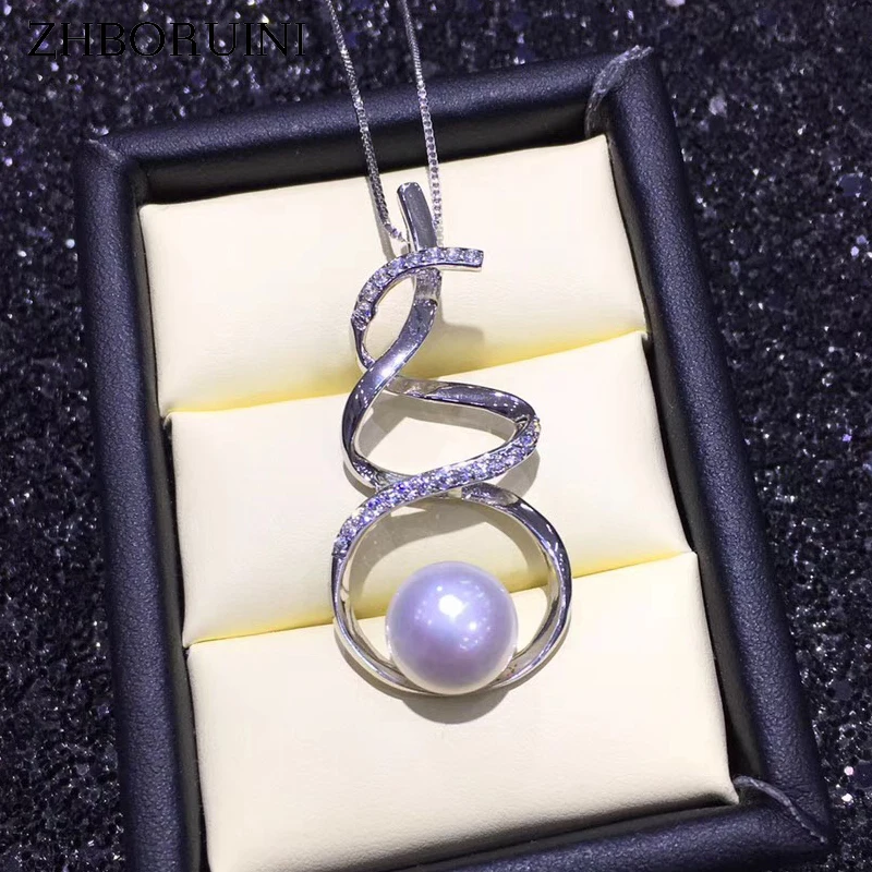 

ZHBORUINI Pearl Jewelry 925 Sterling Silver Jewelry For Women Design Gourd Necklace Freshwater Pearl Pendant Chain Wholesale