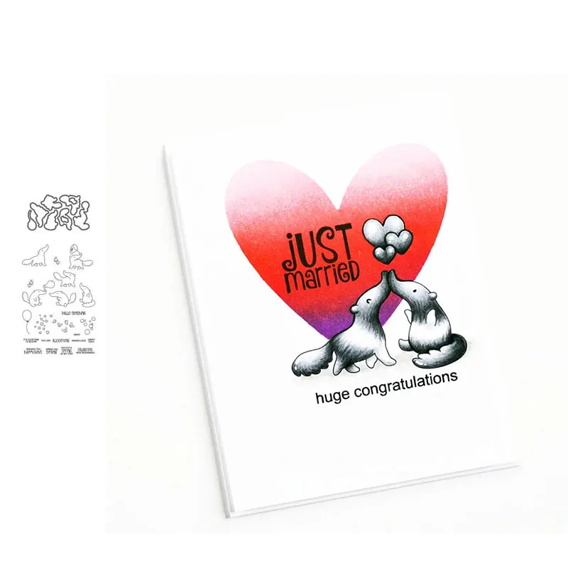 

JC Cutting Die and Rubber Stamp Scrapbooking Squirrel Balloon Butterfly Phrase Craft Die Cut Stencil Card Make Album Sheet Decor