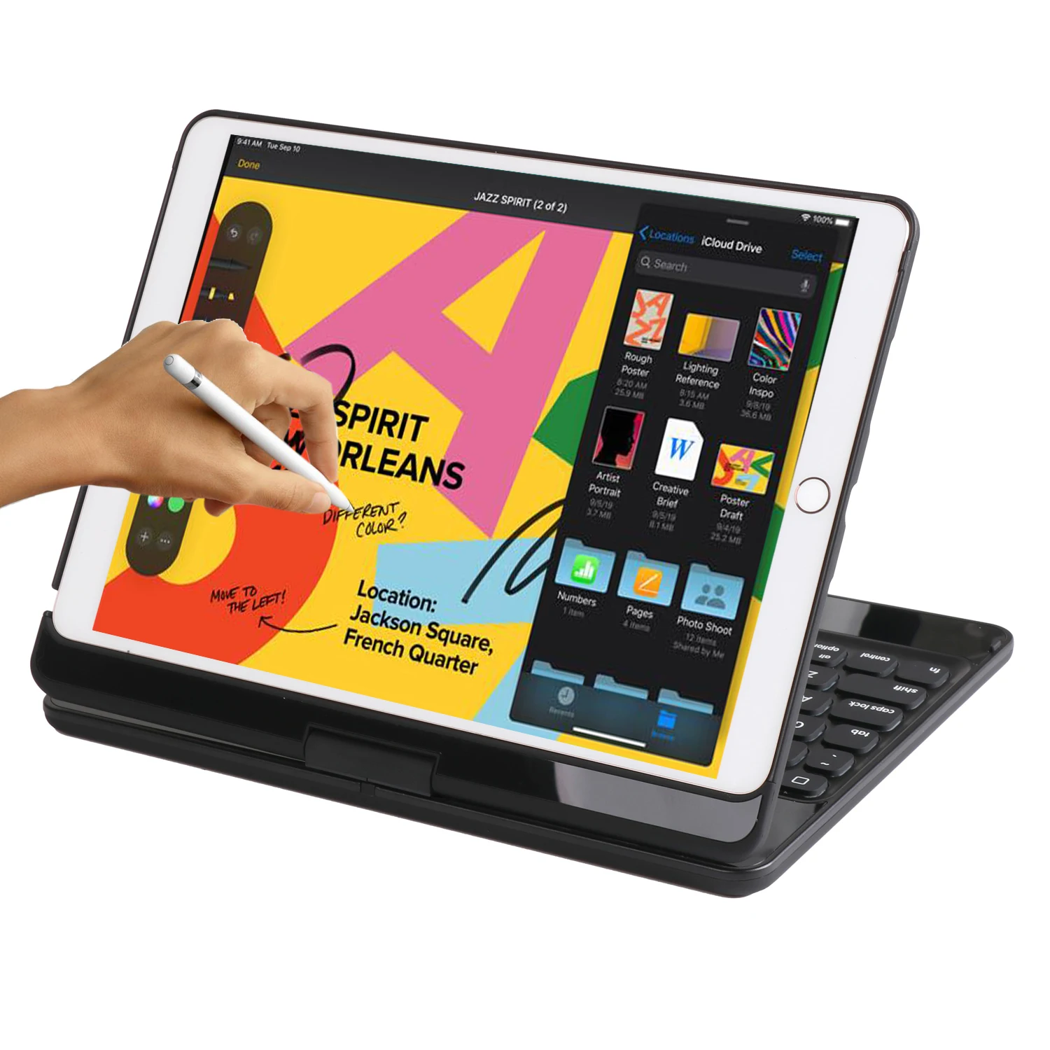 Чехол с подсветкой для iPad 10,2 дюймов 7th Gen2019, чехол с клавиатурой, для iPad air 3 и iPad Pro 10,5 smart 360, Вращающаяся клавиатура