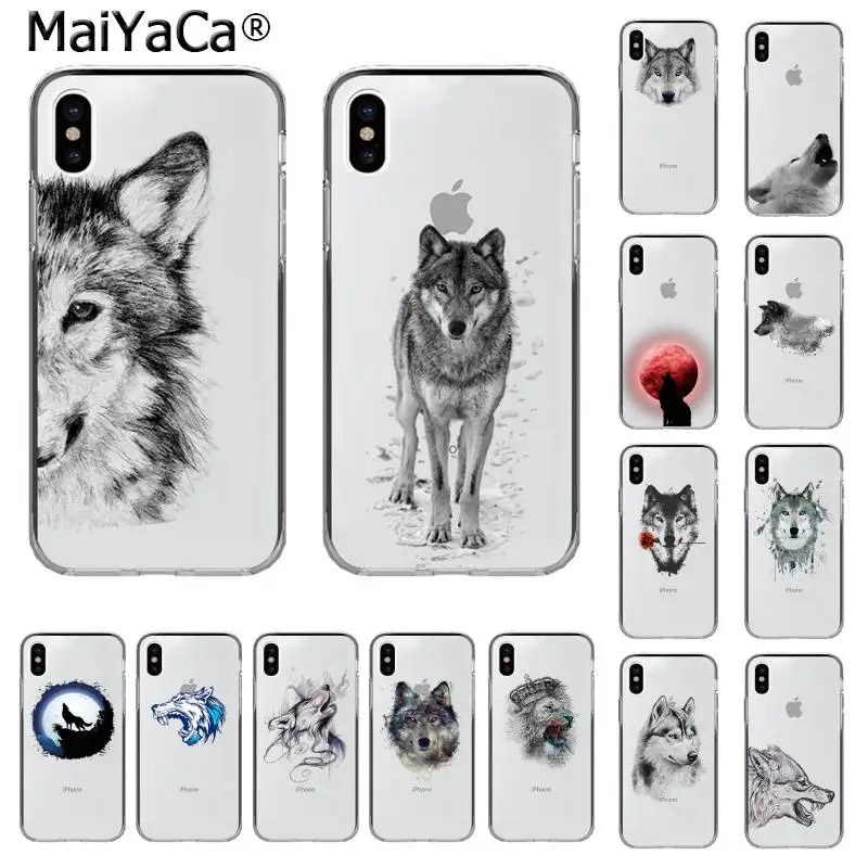 MaiYaCa животное волк на заказ фото мягкий чехол для телефона для iPhone 11 pro XS MAX 8 7 6 6S Plus X 5 5S SE XR