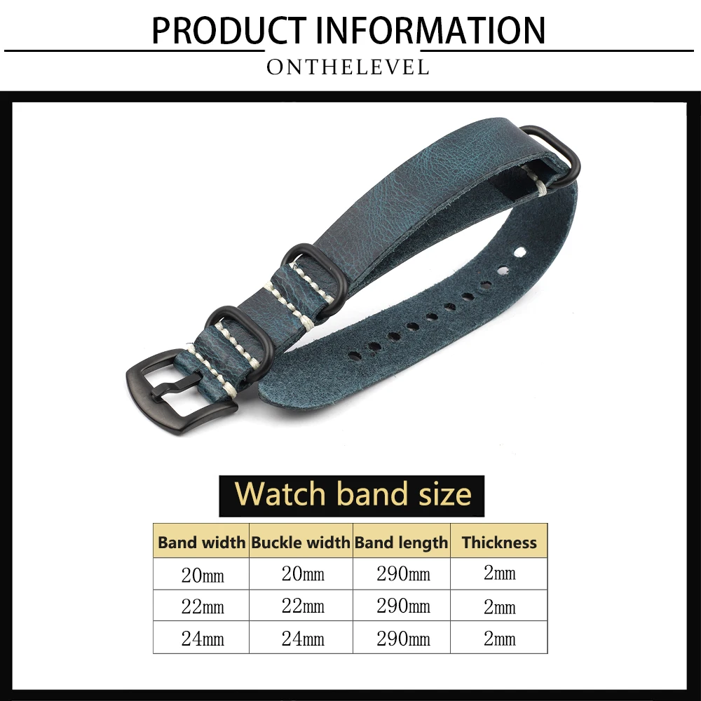 Cowhide Strap Genuine Leather Watchband 20mm 22mm 24mm Vintage Strap for Men Women Wristbands Watch Replacement
