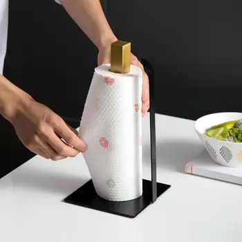 

Vertical Kitchen Paper Towel Holder Plastic Wrap Bag Storage Shelf Oil-Absorbing Paper Racks Roll Holder Table Decor