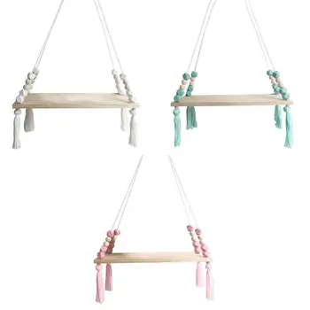 

3 Wood Floating Wall Hanging Shelf Book Shelves Farmhouse Living Room Rack Stand