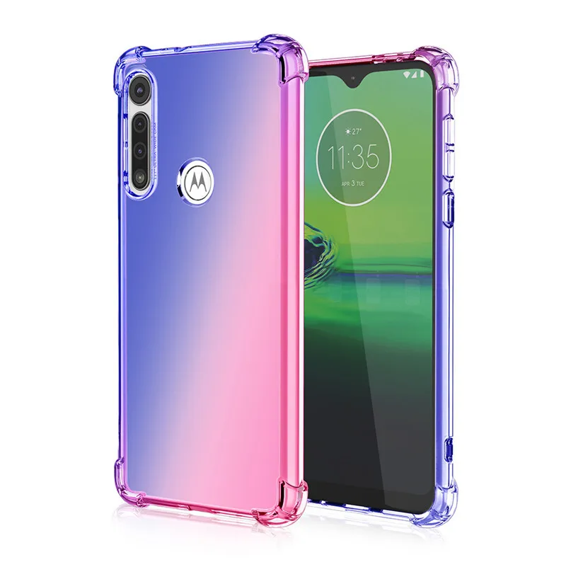 Силиконовый мягкий чехол с градиентом для Motorola Moto G8 Play G8 Plus ONE MACRO E6 Play E6 Plus, противоударный чехол на заднюю панель, защитный чехол - Цвет: LF