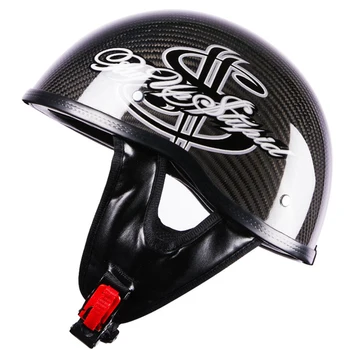 

LVCOOL Carbon Fiber Retro Motorcycle Helmet Open Face Moto Helmet Motorbike Racing Riding Helmet DOT Certification Casco Moto
