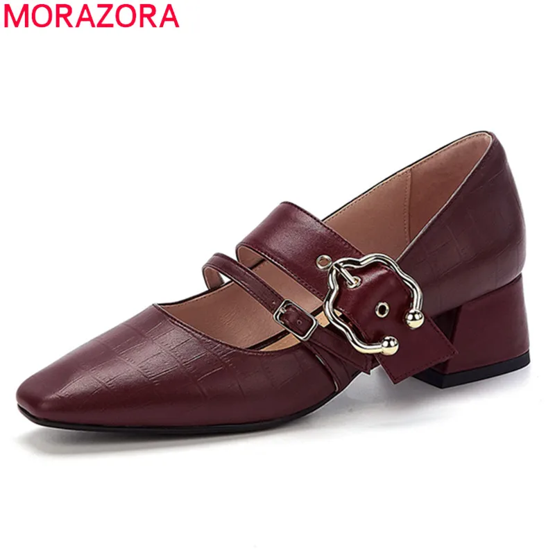 MORAZORA/2020 Новое поступление Женские туфли лодочки из натуральной кожи Модные Mary Jane