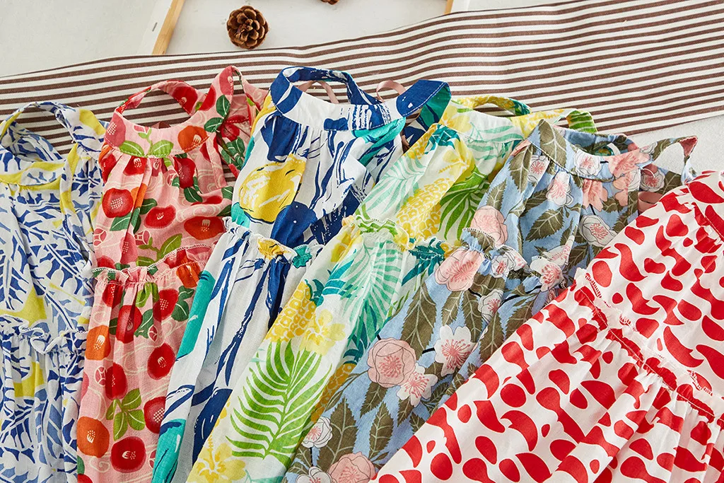 Girl Dress Toddler Kids Girls Floral Flowers Print Dress Princess Dresses Clothes Spring Summer Dresses for Girls #C