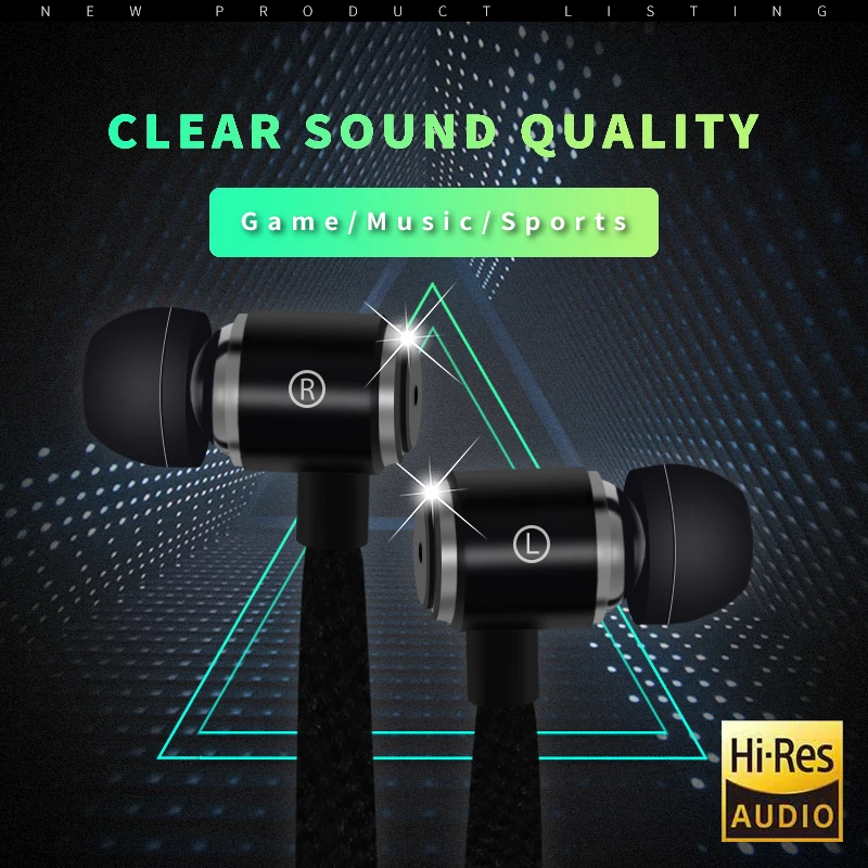 3.5mm Wired Headphones in Ear Stereo With Bass Earbuds Music Sport Gaming Control Mic Suppor Easy Headset For Android/Ios | Электроника