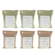 6 шт 200 г бамбуковый уголь очиститель воздуха(6 шт), автомобильный освежитель воздуха шкаф очиститель воздуха, домашний освежитель воздуха-зеленый+ бежевый