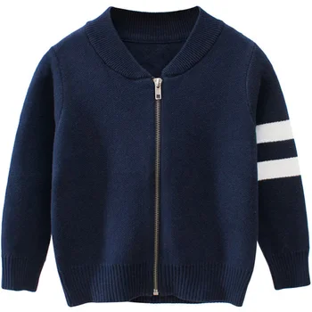 

Winter Knitted Kid Boys Sweater Children Zipper Jackets Autumn Toddler Girl Cardigan New Cotton Color Patchwork Spring Clothing