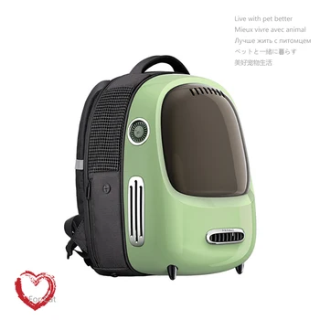 Travel Cat Handbag Space Capsule window bubble astronaut With USB lighting fan Pet Carriers Bag Carrying For Cats transportin au 1