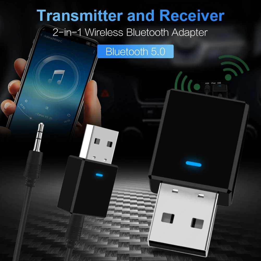 USB Bluetooth 5,0 адаптер Бесплатный привод настольный компьютер Bluetooth ключ приемопередатчик музыкальный аудио приемник передатчик