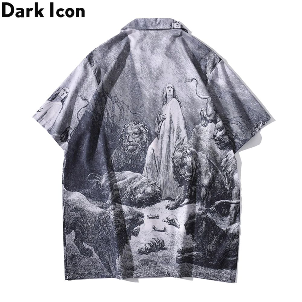 Dark Icon Hawaiian Shirt Men Summer Beach Holiday Men's Shirts Vintage Street Male Top men hawaiian shirt