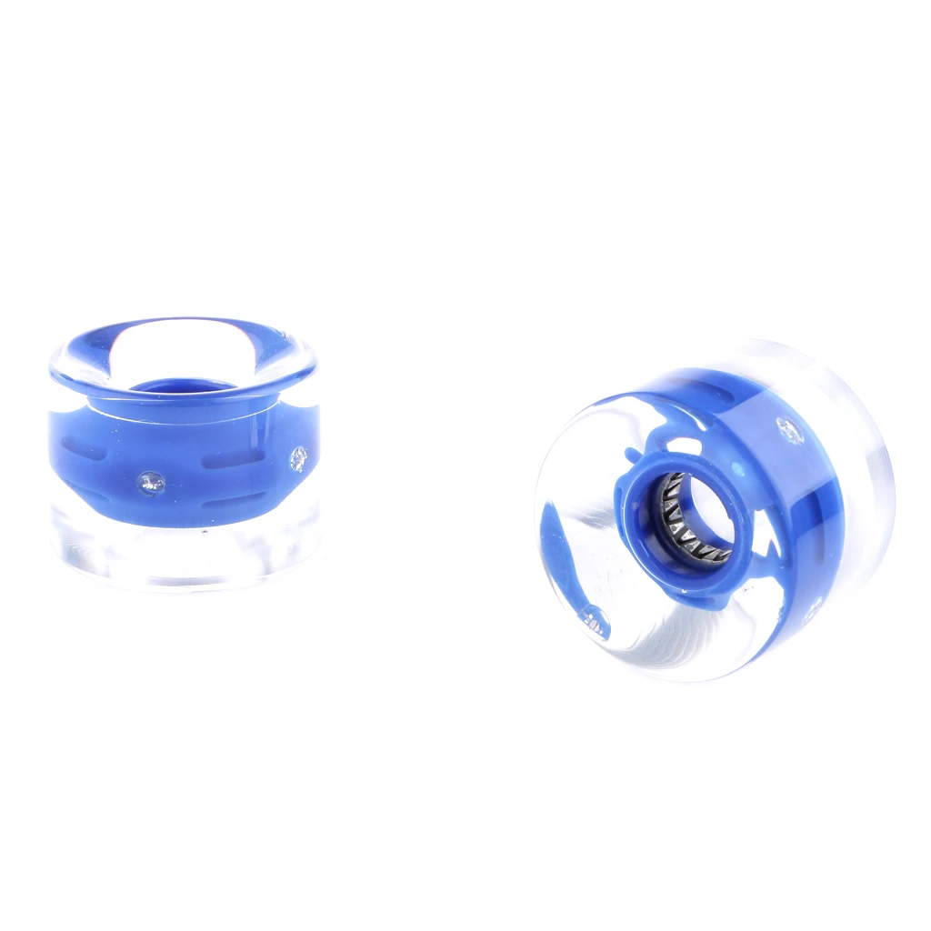 2pcs/Set Smooth LED Longboard Rollen Skateboard Wheels 59mm X 45mm Blue for Skateboard Lovers