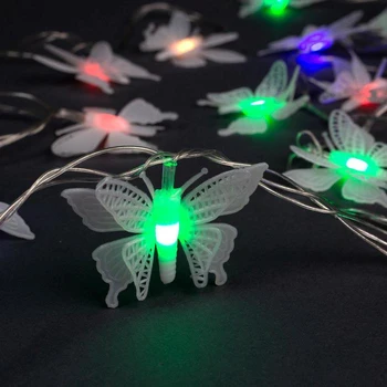 

Garland "Thread" 5 m with attachments "Small butterflies", IP20, transparent thread, 20 LED, multi glow, flashing, 220 V