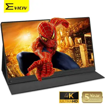 

EVICIV 15.6 Portable Monitor 4K Screen for PS4 Spider Man IPS Second Display 60Hz 1000:1 3840x2160 Computer Laptop PC Xbox USB C