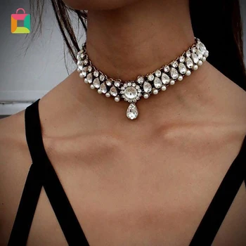 

Jewelry women shiny jewelry crystal necklace fashion luxury charm chain necklace wedding banquet jewelry trend Glittery