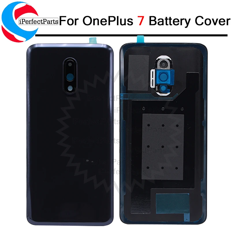 Крышка батарейного отсека для oneplus 7 задняя крышка корпуса с объективом камеры батарея чехол Замена для oneplus 7 задняя крышка