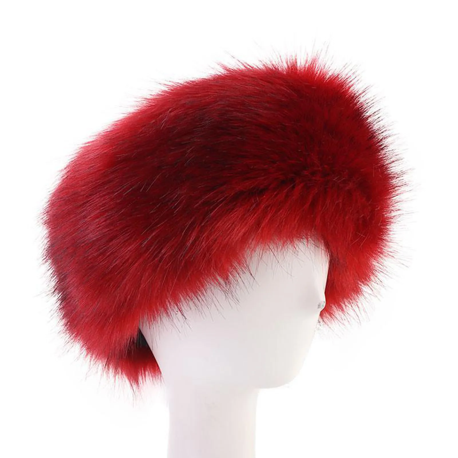 Womens Faux Fur Headband - Winter Furry Earwarmer Earmuffs -  Cold Weather Ear Covering Russian Headbands