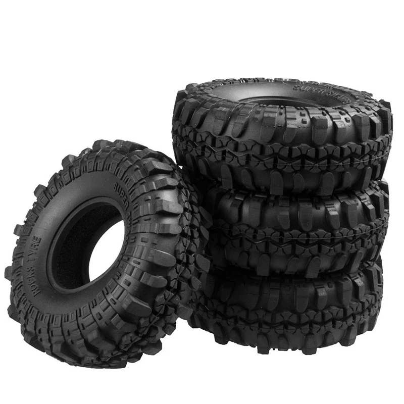 

1:10 RC tires Accessory Black 4Pcs Tyre For Axial SCX10 D90 Model Replacement Rock Crawler