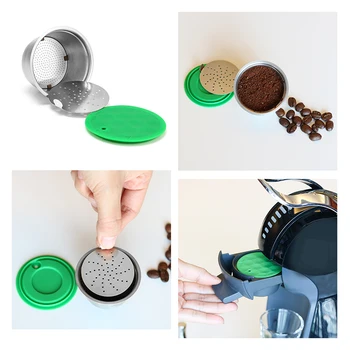 

Stainless Steel Reusable Spoon Coffee Capsule Filter Pods Set For DOLCE GUSTO