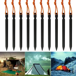 10pcs/set 18cm Aluminum Alloy Tent Pegs with Rope Stake Camping Hiking Equipment Outdoor Traveling Tent Accessories