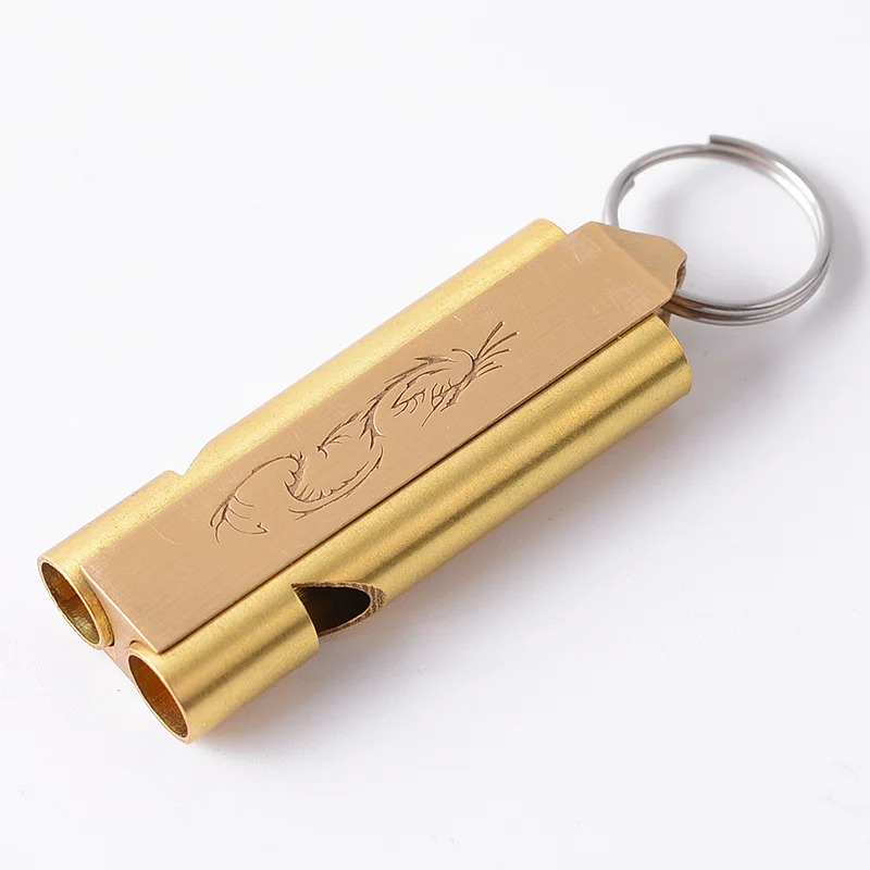 

Outdoor 150db Double Pipe High Decibel Stainless Steel Emergency Survival Whistle Keychain Camping HIking Keychain Whistle