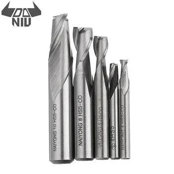 

DANIU Straight Shank Flute Spiral End Mill Cutter Keyway Milling Cutter 3/4/5/6/7/8/9/10mm CNC Durable Router Bits