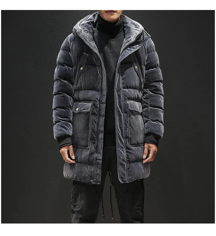 Новинка, мужские зимние толстые теплые пуховики, высокое качество, с капюшоном, длинные зимние пальто, новая мода, мужские длинные зимние пальто, Размер 3XL