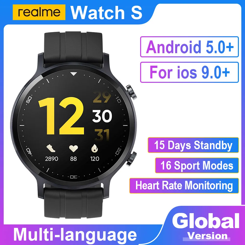 Смарт-часы Realme IP68 с пульсометром 15 дней без подзарядки | Электроника