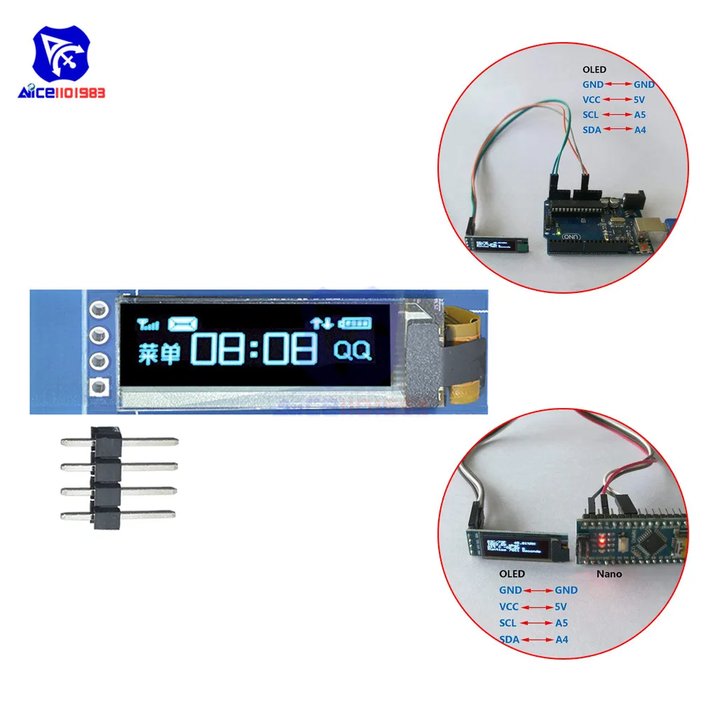 Модуль ЖК дисплея diymore с OLED дисплеем 0 91 дюйма 128x32 4 контактный модуль драйвер SSD1306