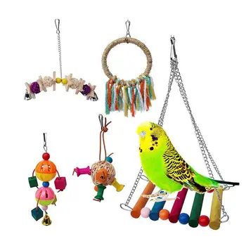 

5Pcs Decorative Bird Parrot Toys Useful Toy Parrot Chewing Toy Necessray Toy Delicate Toy Parrot Toy For Home Hotel Shop