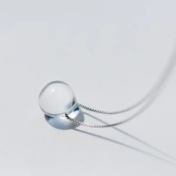 

925 Sterling Silver Transparent Water Droplets Necklaces for Women Crystal Stone Pendant Necklace Femme Minimalist Jewelry Gift