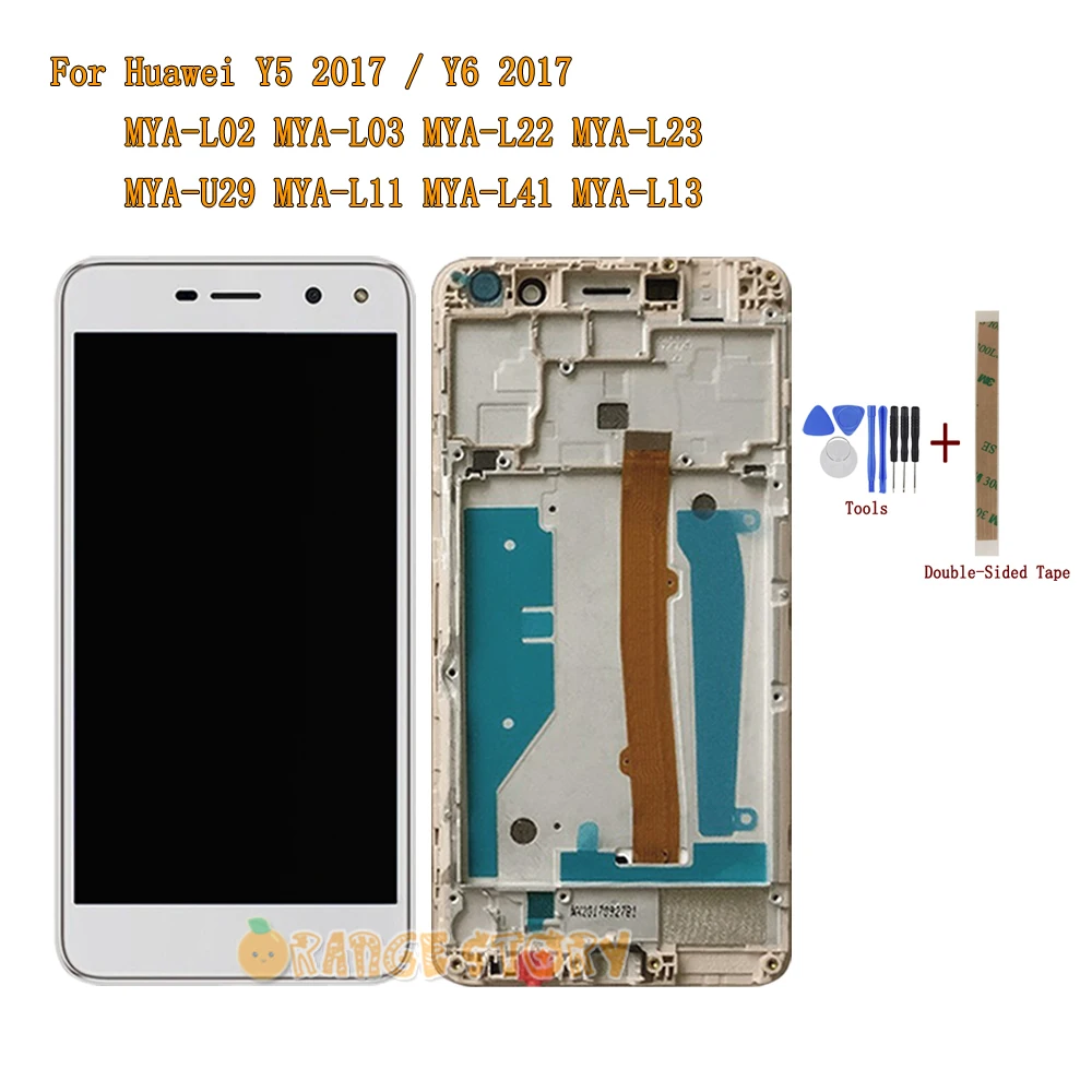 White with Frame ЖК-дисплей для huawei Nova Young 4G LTE/Y6 /Y5 MYA-L11 MYA-L41 MYA-U29 MYA L22 L41 ЖК-дисплей сенсорный экран Рамка - Цвет: White with Frame