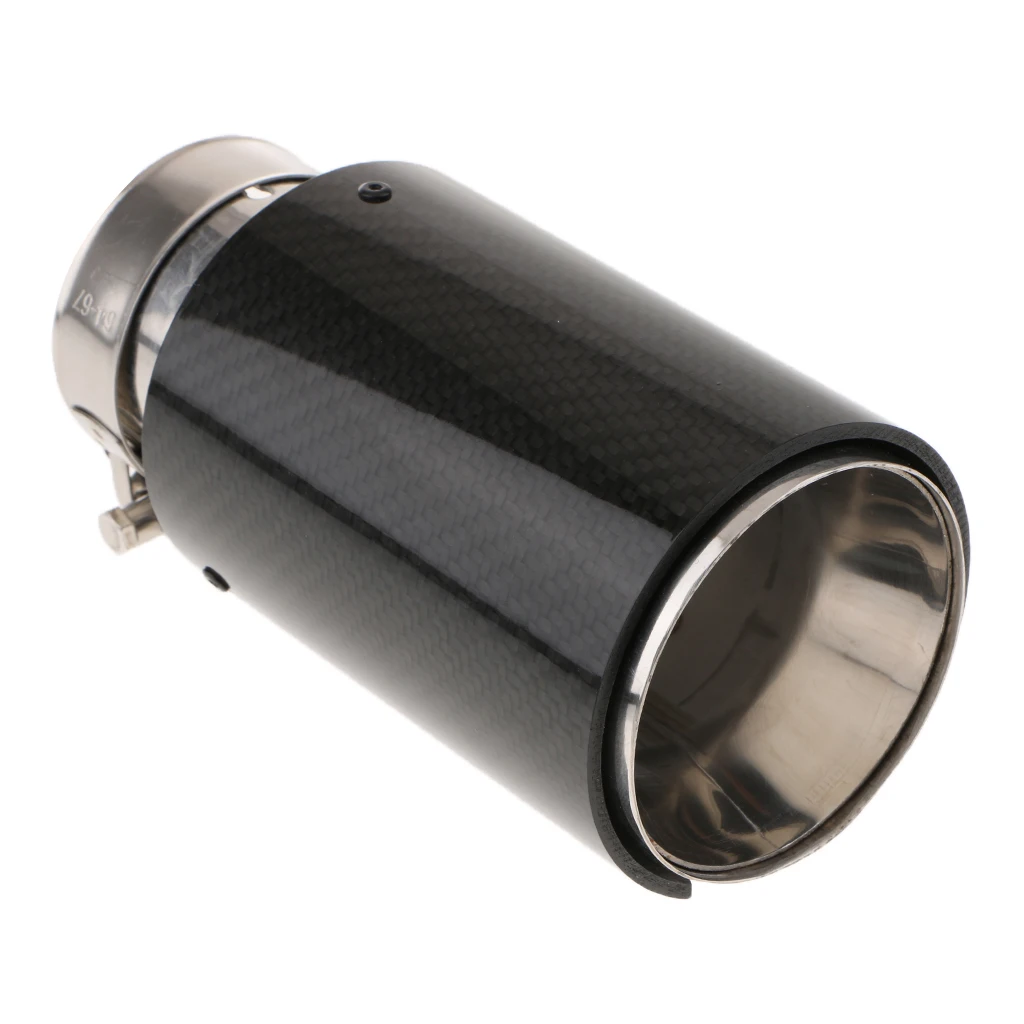 180mm Car Exhaust Carbon Fiber Tail Pipe Muffler Tips 64mm for BMW 3 Series