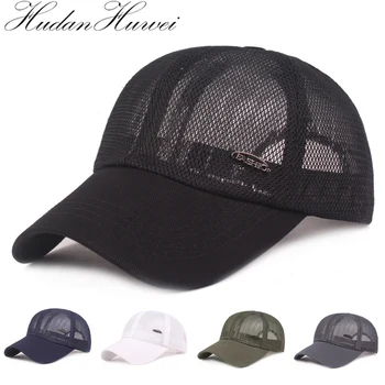 

Summer Six Panel Net Cap Men Women Mesh Baseball Caps Adjustable Snapback Gorras Solid Trucker Curved Visor Hat Outdoor Sunhat