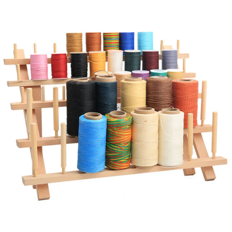  Foldable Wood Thread Stand Rack Holder Wall Mount 46 Spool Cone Embroidery Machine Sewing Storage H