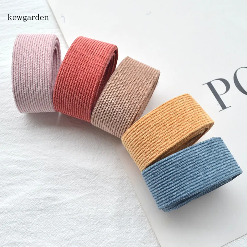 

Kewgarden DIY Brooch Bow-tie Accessories Satin Ribbon Corduroy Stripe Cloth Ribbons 25mm 1" Handmade Tape Riband Webbing 4 Meter