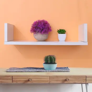 

Wooden Board U-shaped Rack Wall Storage Partition Board Multifuction Storage Organizer for Home and Kitchen(White)