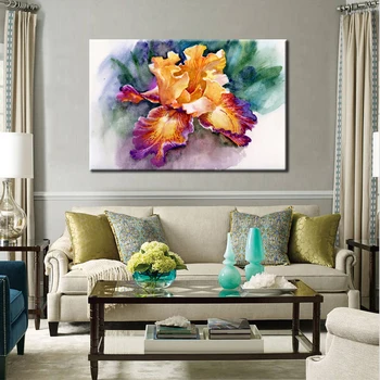 Abstract Colorful Iris Painting Printed on Canvas 5