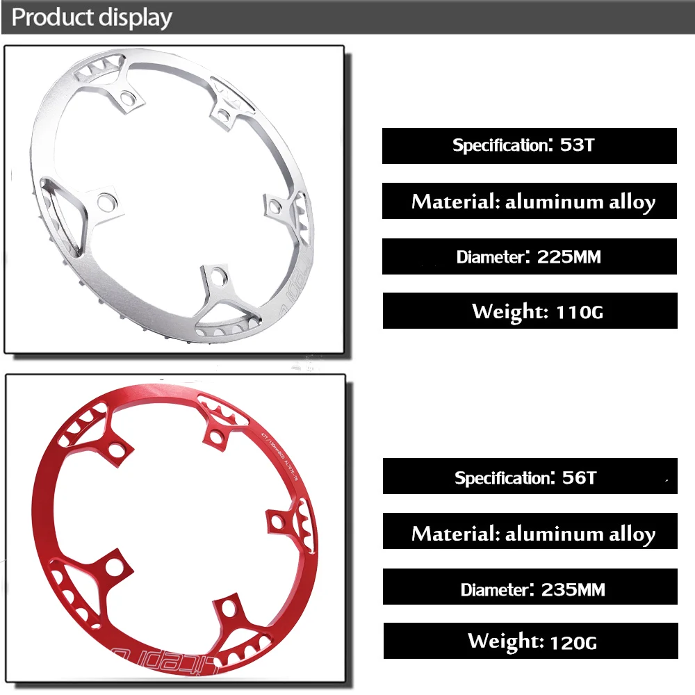 Litepro односкоростная 130BCD Складная велосипедная система BMX Chainwheel 45 T/47 T/53 T/56 T/58 T AL7075 цепное колесо 170 мм кривошипное кольцо