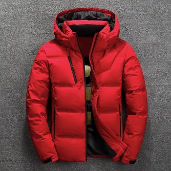 

Men's Jacket Short Thick Outdoor Coat Youth Winter Coat Men Warm Jacket Parkas Black Red