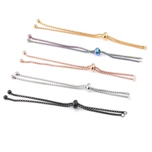 Partysu нержавеющая сталь Bolo цепи браслеты подходят кулон браслет регулируемый расширение для женщин модные ювелирные изделия делая результаты