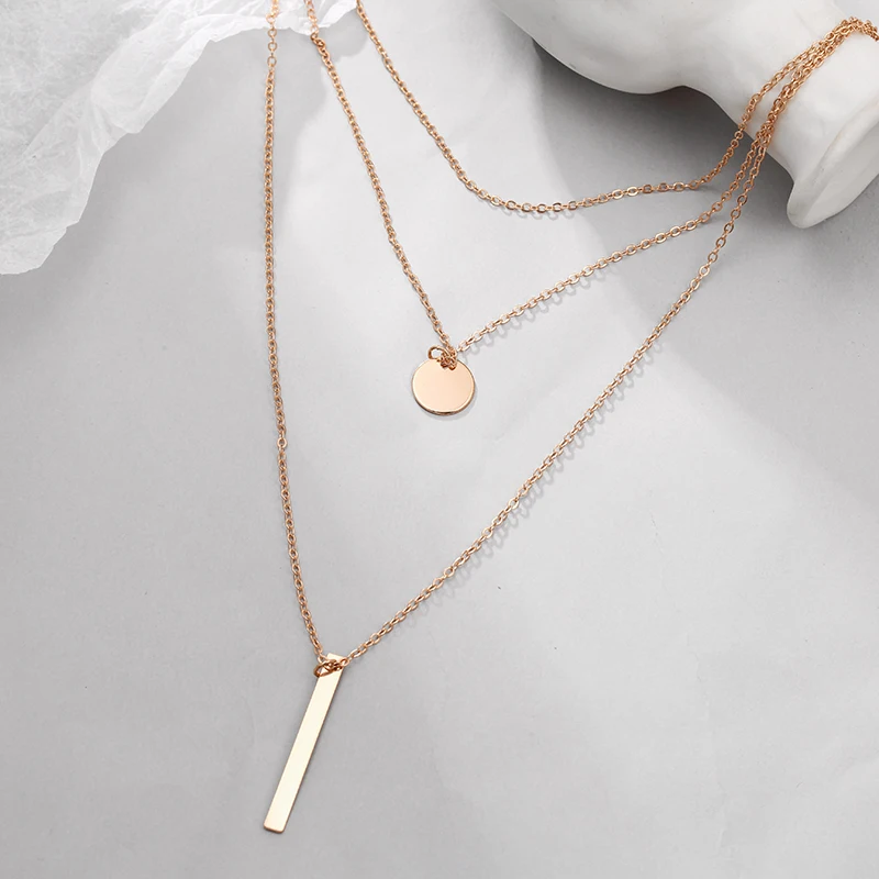 TMXK angel, новинка, модное ожерелье для женщин, круглая Золотая цепочка, многослойное ожерелье, готическое ювелирное изделие, подарок для девушки - Окраска металла: xz39jin