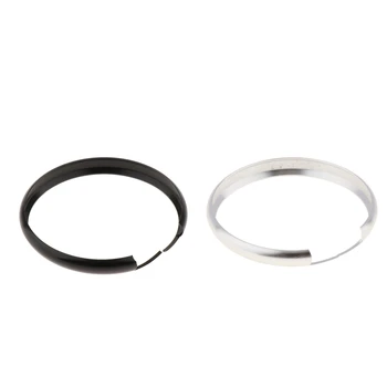 

2 Pieces Alumnium Smart Key Fob Ring Trim Cover Protector for Mini Cooper R55 R56 R57 R58 R59 R60 - Silver & Black