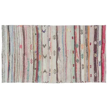 

Handmade Multicolor Vintage English Striped Rug Area Rug 134x236 Cm-4'5''X7'9''